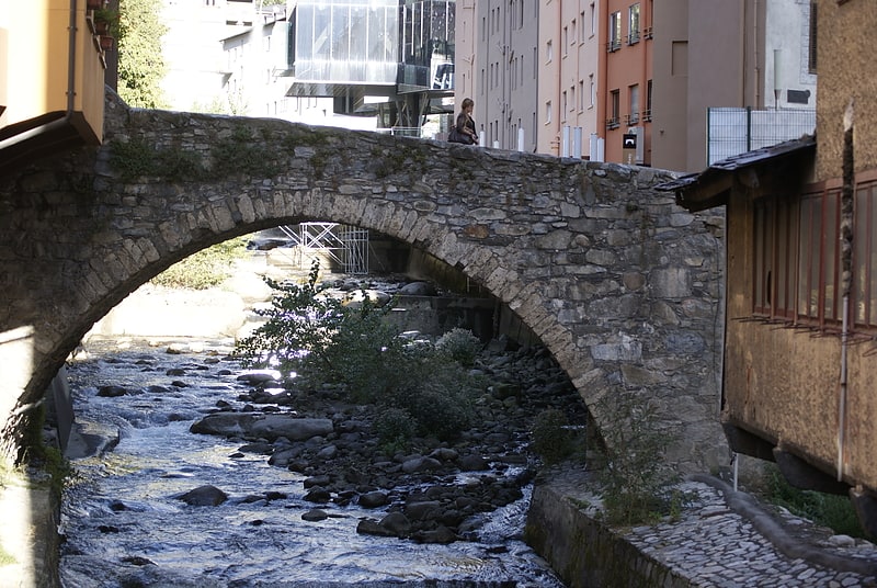Arch bridge in Les Escaldes, Andorra