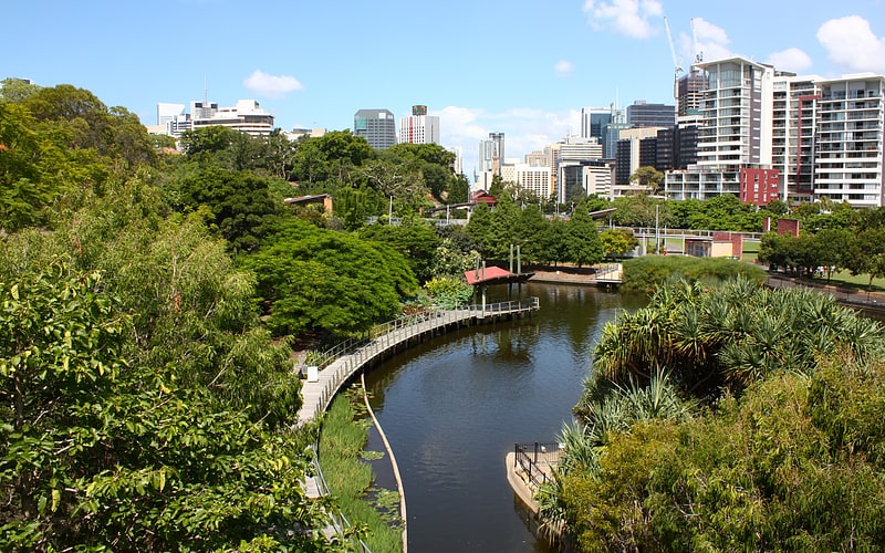 Park in the Brisbane central business district, Australia