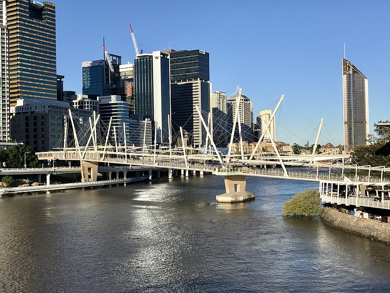 Pedestrian bridge in the Brisbane central business district, Australia