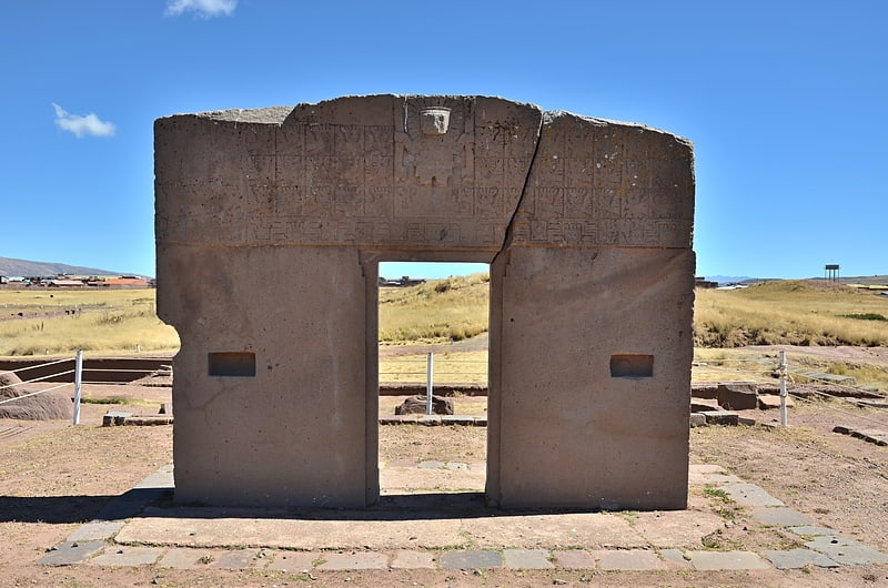 Archaeological site in Tiwanaku, La Paz, Bolivia