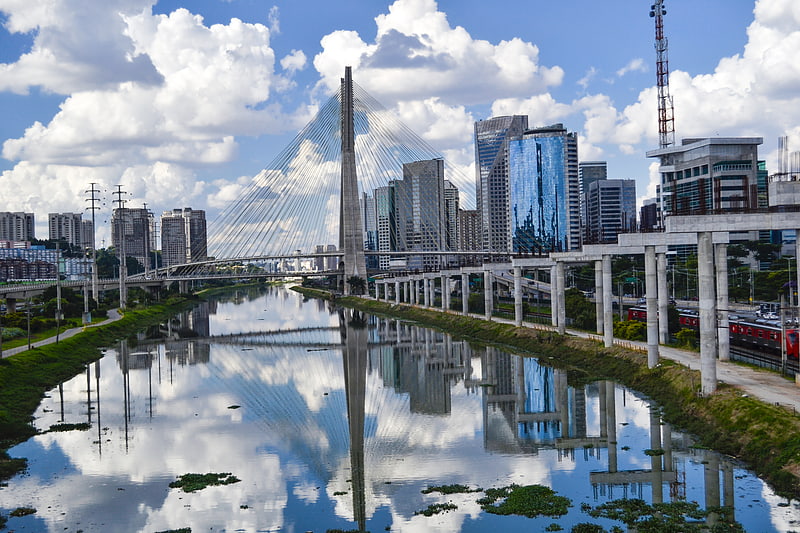 Cable-stayed bridge in São Paulo, Brazil