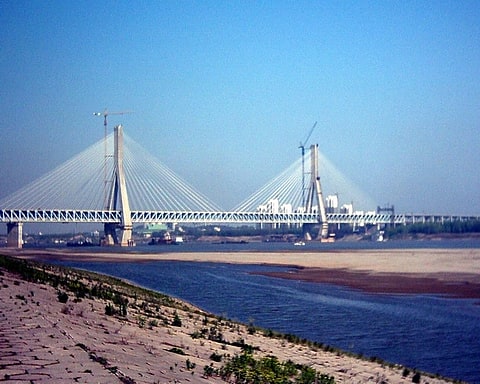 Cable-stayed bridge in Wuhan, China