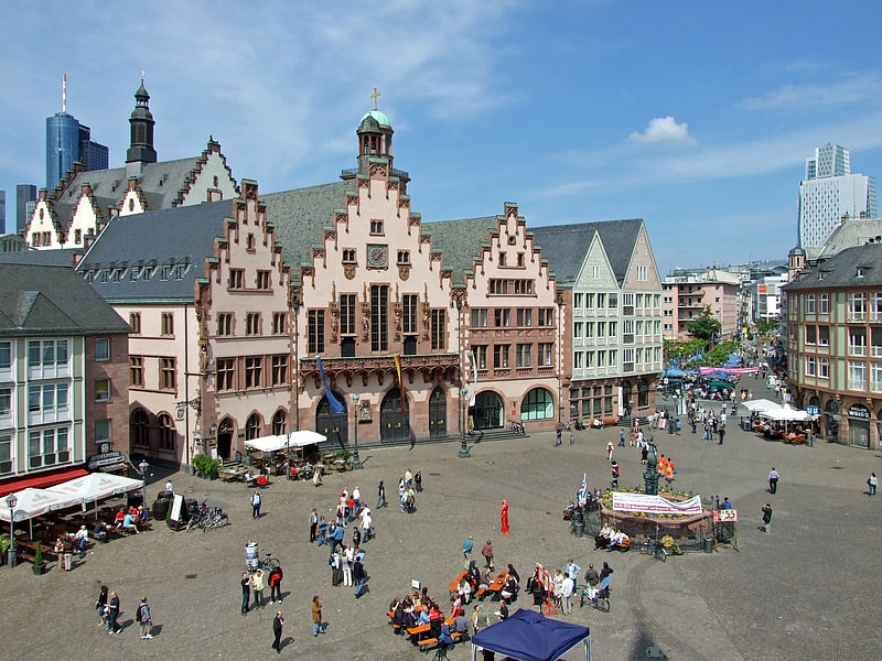 Historical market square in Frankfurt, Germany