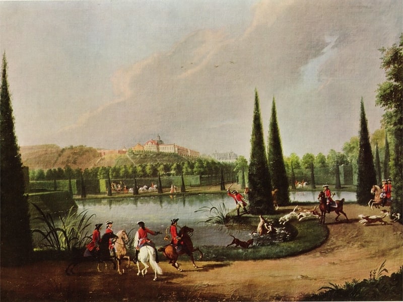 Parc du 18e siècle avec lacs et canaux