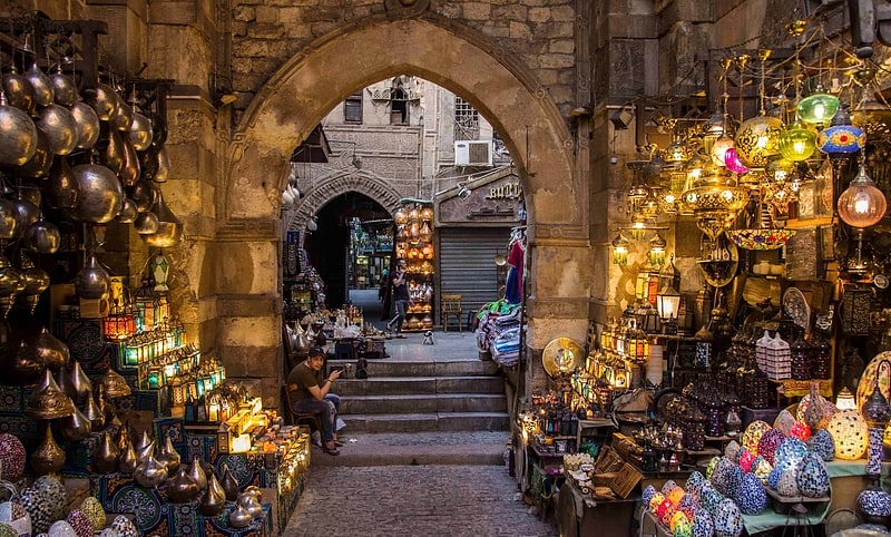 Bazar w Kairze, Egipt