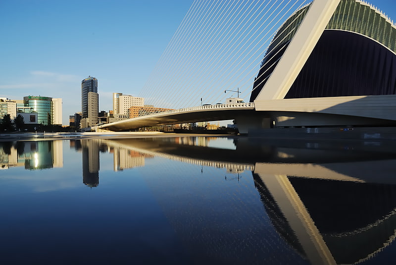 Cable-stayed bridge in Valencia, Spain