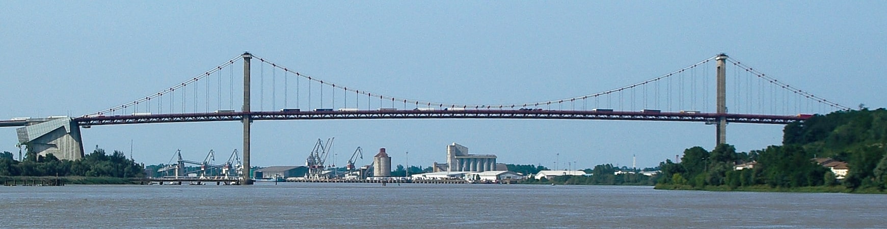 Suspension bridge in Bordeaux, France