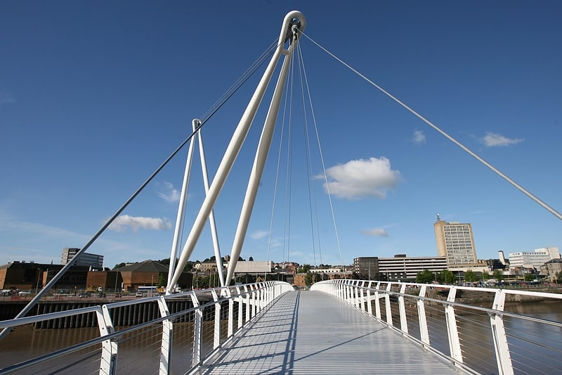 Cable-stayed bridge in Newport, United Kingdom