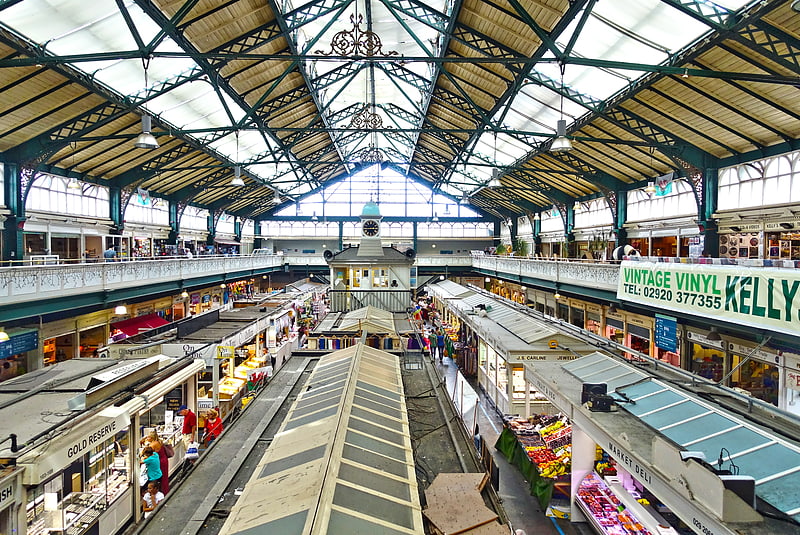 Market in Cardiff, Wales