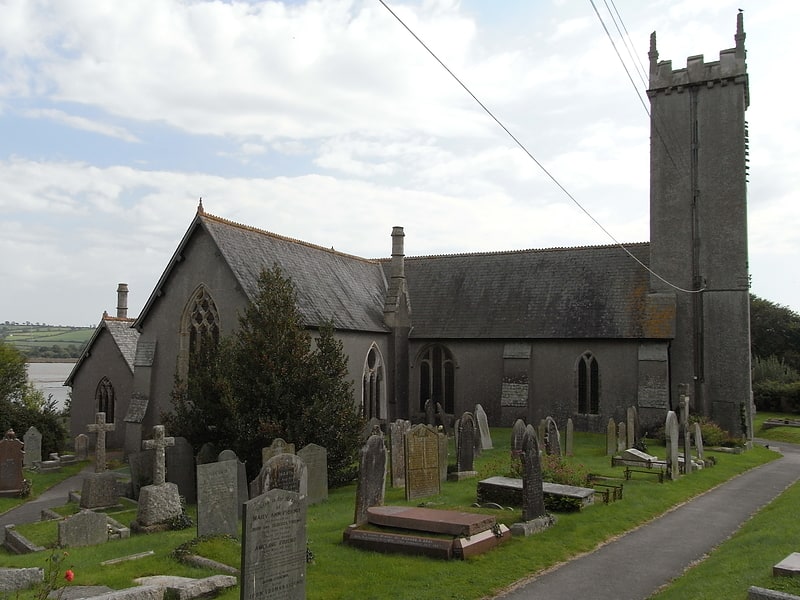 Parish church in Bere Ferrers, England