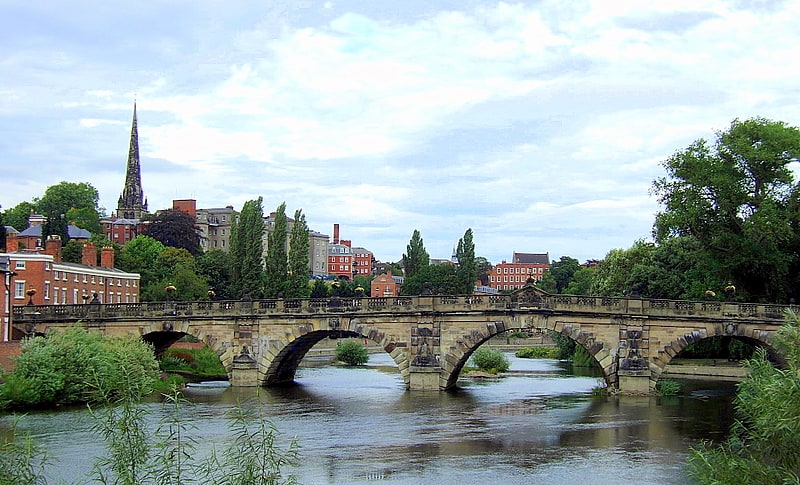 Stone bridge in Shrewsbury, England