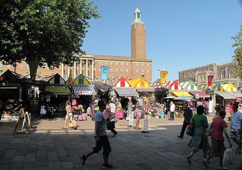 Mercado en Norwich, Inglaterra