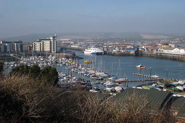 Ferry terminal in Newhaven, England
