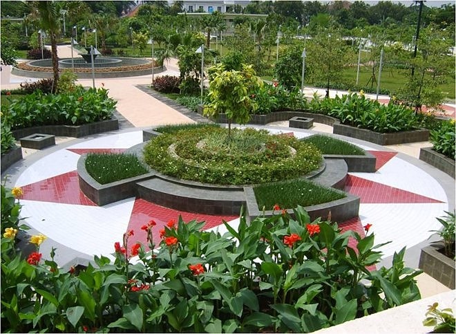 City park in Central Jakarta, Indonesia