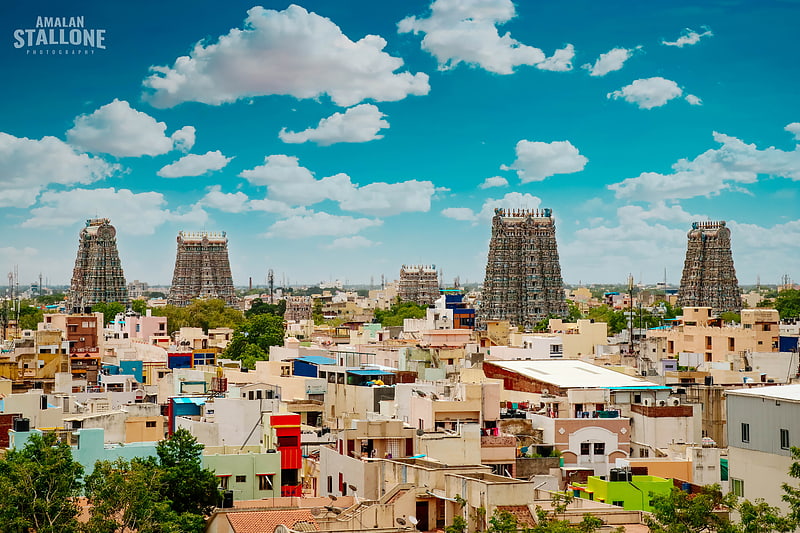 Templo hindú en Madurai, India