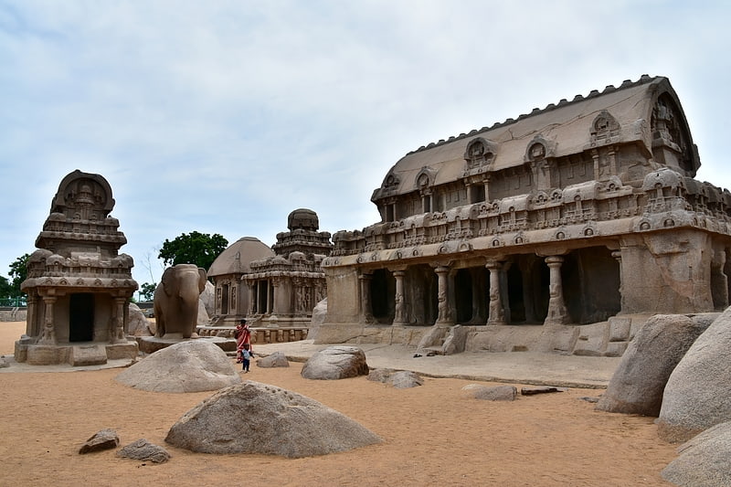 Historical landmark in Mahabalipuram, India