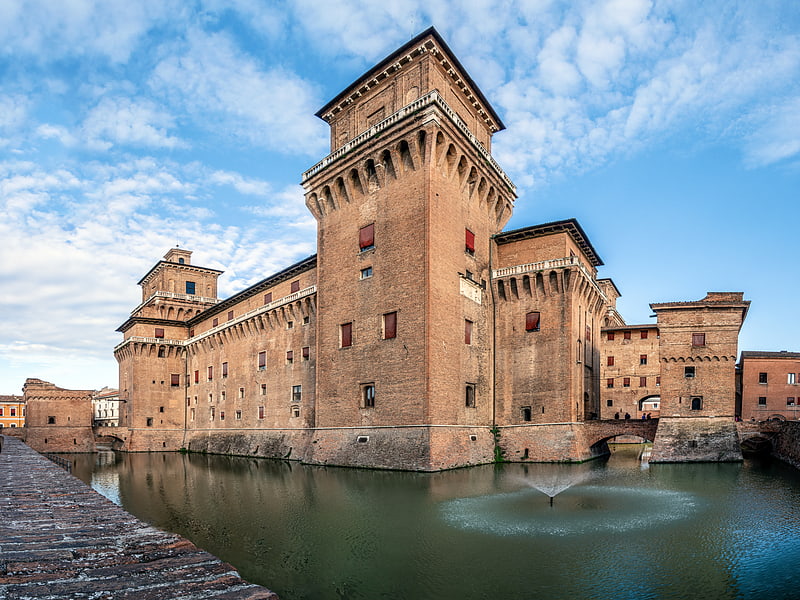 Moated castle in Ferrara, Italy