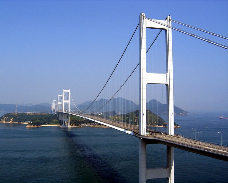 Suspension bridge in Imabari, Japan