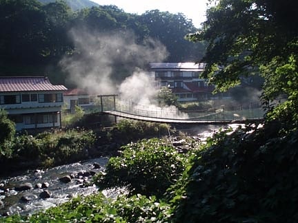 Japanese inn with hot spring in Yuzawa, Japan