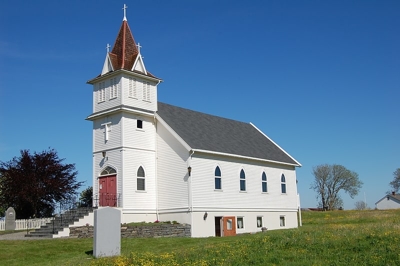 Church in Sletta, Hordaland, Norway