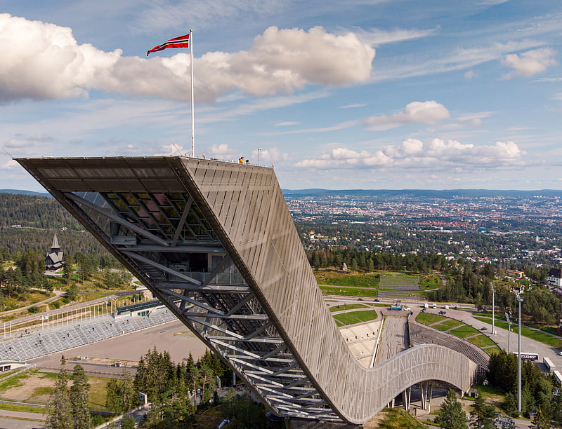 Ski jumping hill in Oslo, Norway