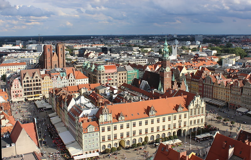 Historical market square in Wrocław