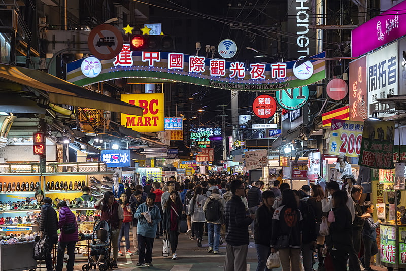 Night market in Taichung, Taiwan