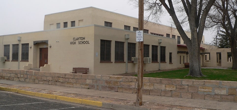 Historical landmark in Clayton, New Mexico