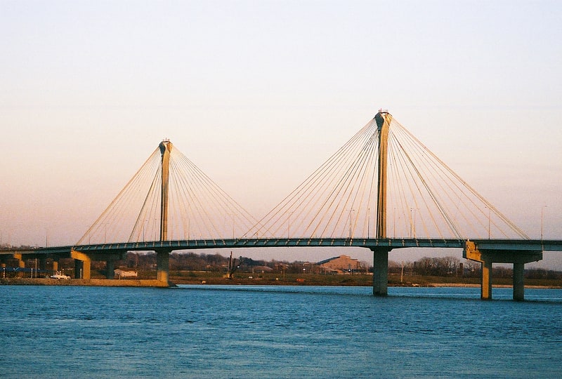 Cable-stayed bridge in West Alton, Missouri