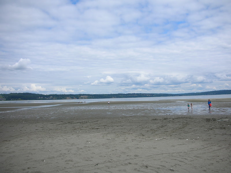 Public beach in the Island County, Washington