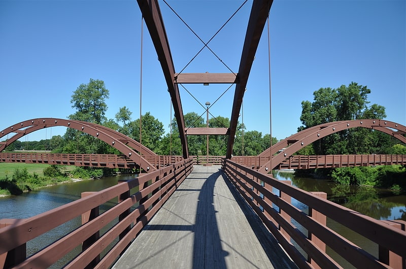 Arch bridge in Midland, Michigan