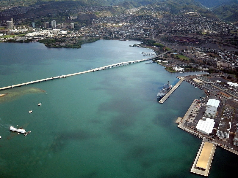 Pontoon bridge in Honolulu County, Hawaii