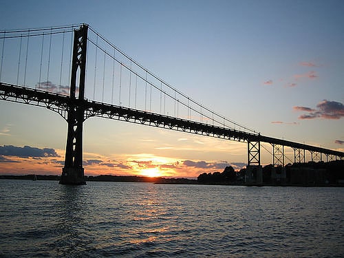 Suspension bridge in Bristol, Rhode Island