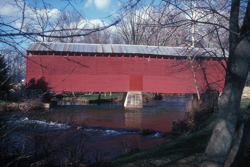 Covered bridge in Rocky Ridge, Maryland
